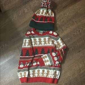 Festive Christmas Sweater and Hat Set